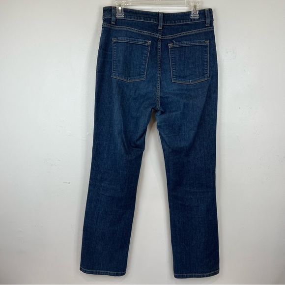 L.L. Bean Classic Fit Dark Straight Leg Blue Jeans Women’s Size 10 - Picture 4 of 13
